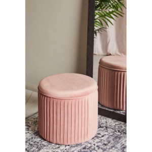 Zoom Pouf Contenitore Leon Rosa 38x38x35