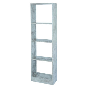 Libreria 4 Vani A Giorno 40x24x137 Legno Cemento
