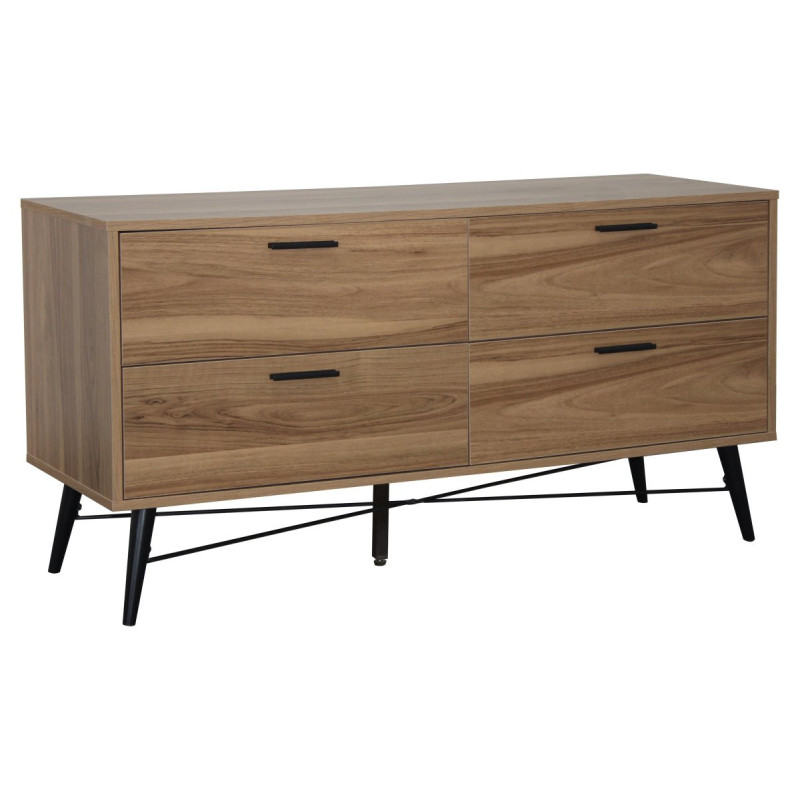 Mobile 4 Cassetti Naturale Dakota 120x40x60 Naturale/nero