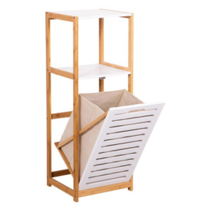 Zoom Mobiletto Multiuso 1 Ripiano 1 Cesto 36x33x98 Naturale/bianco Adelaide