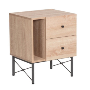 Comodino Arcadia 1 Vano A Giorno E 2 Cassetti Naturale/grigio Scuro