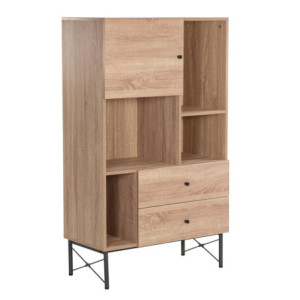 Mobiletto Arcadia 4 Vani A Giorno 2 Cassetti 1 Anta Naturale/grigio