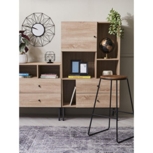 Zoom Mobiletto Arcadia 4 Vani A Giorno 2 Cassetti 1 Anta Naturale/grigio