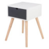 Comodino Flynn 1 Cassetto 29x29x44cm Bianco/Grigio Moderno