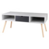 Tavolino Flynn 1 Cassetto 2 Vani 100x50x43cm Bianco/Grigio