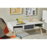 Tavolino Flynn 1 Cassetto 2 Vani 100x50x43cm Bianco/Grigio