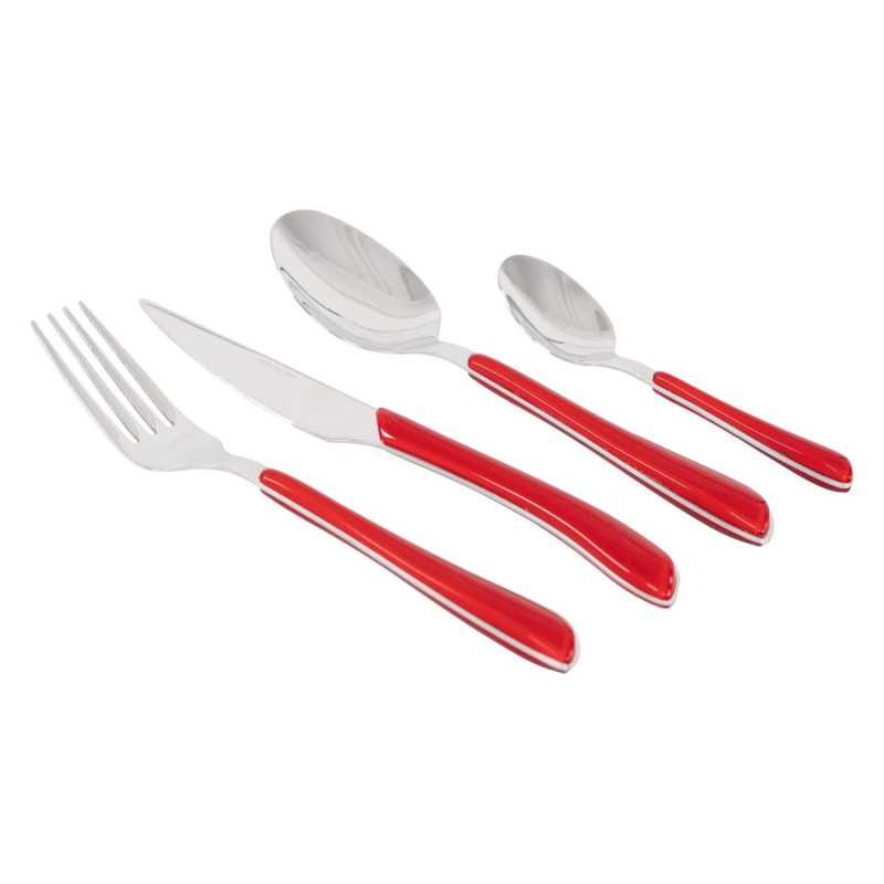 Set 24 Posate Maiorca Rosso 18/0: Eleganza e Colore in Tavola