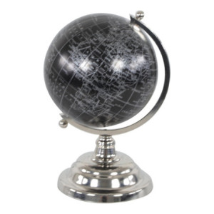 Mappamondo Colombo Con Base In Metallo Silver 17,5x16x27cm