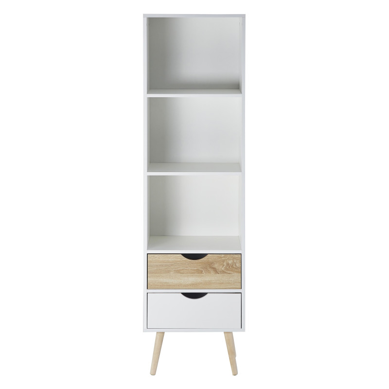 Colonna Bolt 2 Cassetti 3 Vani 48x40x170cm Bianco/Naturale