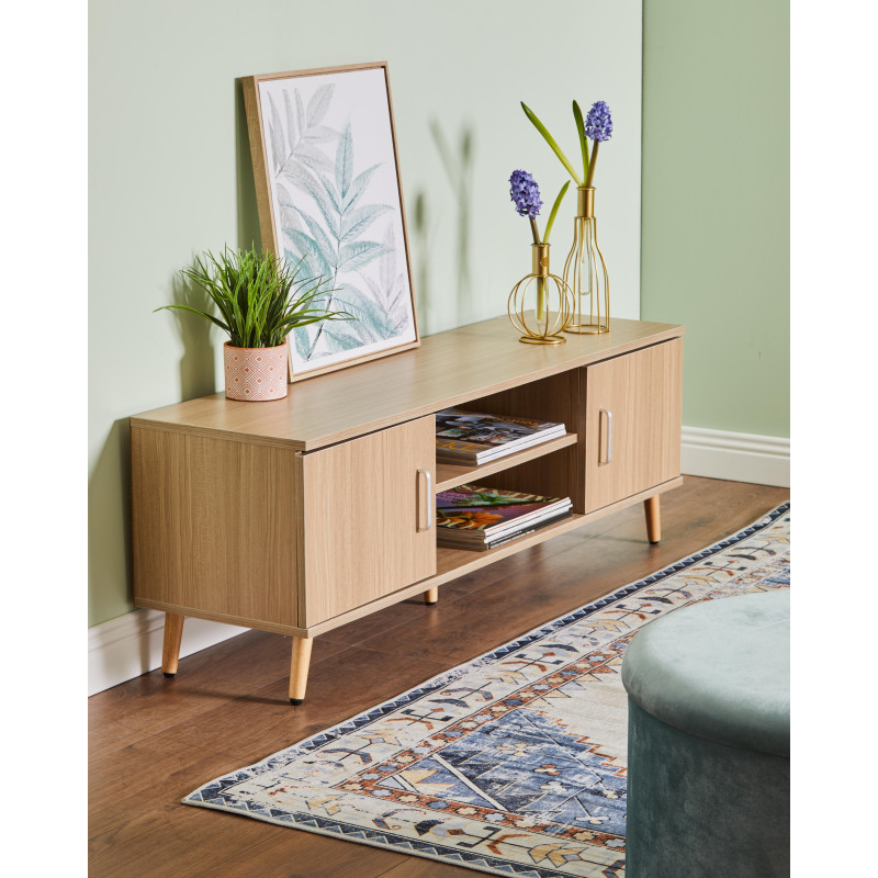 Comodino Phoenix 2 Cassetti 48x38x50cm Legno Marrone Moderno