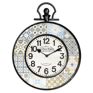 Orologio In Metallo A Forma Di Orologio Da Taschino Maiolica 39x50cm