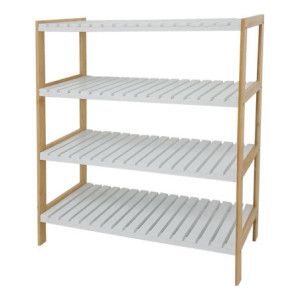 Scarpiera Axis 70x26x75 Bamboo Bianco E Naturale