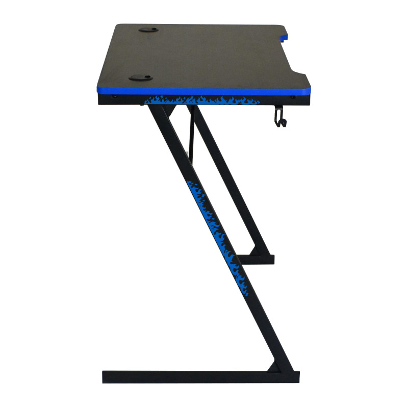Scrivania Gaming Flame Nera/Blu 80x50x75cm: Design e Comfort