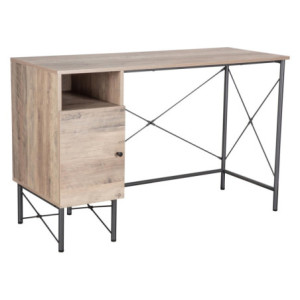 Scrivania 1 Anta Bessy Legno Naturale/grigio Scuro 48x120x76