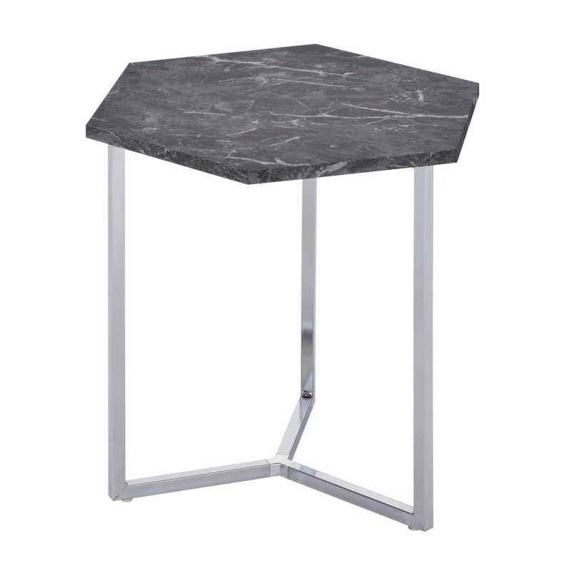 Tavolino Hexa Nero+cromato 48x41x46