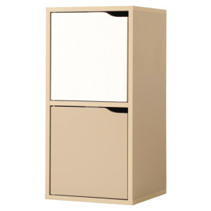 Mobiletto 2 Ante Miracle Tortora + Bianco Legno