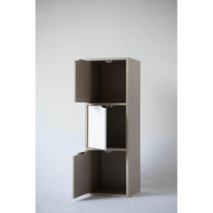 Zoom Mobiletto 3 Ante Miracle Tortora + Bianco Legno