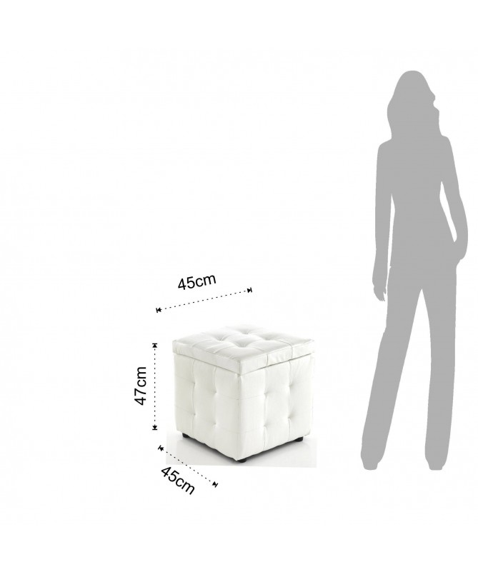 Pouff contenitore Dado - bianco