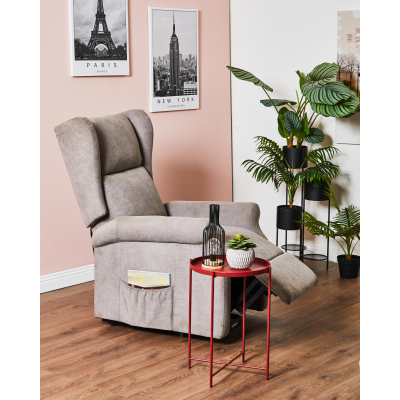 Poltrona Relax Maribel Poliestere Tortora Reclinabile Manuale