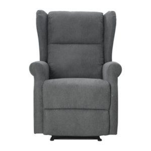 Poltrona Relax Maribel In Poliestere Grigio Scuro Reclinabile Manualmente