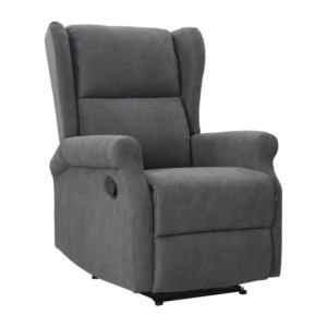 Zoom Poltrona Relax Maribel In Poliestere Grigio Scuro Reclinabile Manualmente