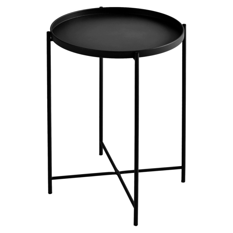 Tavolino Frosty Nero ø37xh50 Cm Metallo