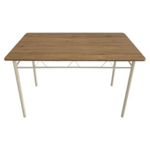 Tavolo Cecilia In Mdf Naturale E Metallo Bianco Dimensione 120x70x74cm