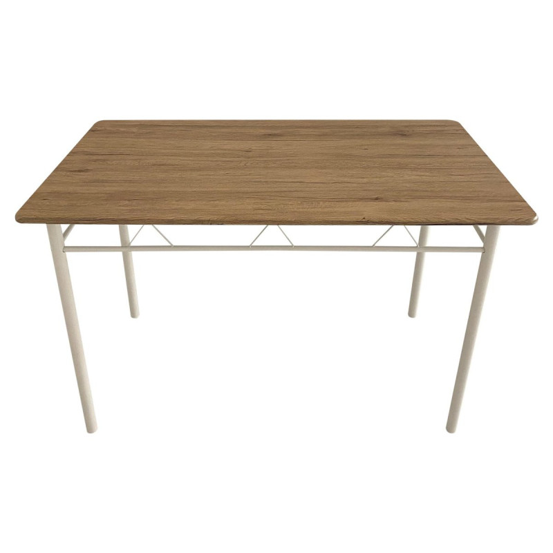 Tavolo Cecilia MDF Naturale e Metallo Bianco 120x70x74cm