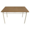 Tavolo Cecilia MDF Naturale e Metallo Bianco 120x70x74cm