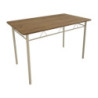 Tavolo Cecilia MDF Naturale e Metallo Bianco 120x70x74cm