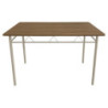 Tavolo Cecilia MDF Naturale e Metallo Bianco 120x70x74cm