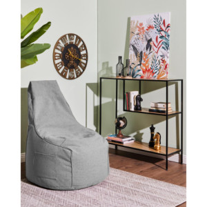 Zoom Poltrona Sacco Milly In Tessuto Grigio Chiaro 65*65*95cm