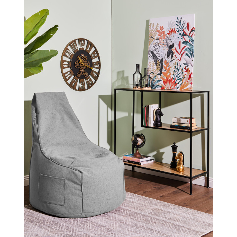 Poltrona Sacco Milly Tessuto Grigio Chiaro 65x65x95cm