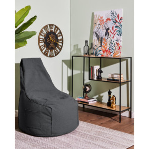 Zoom Poltrona Sacco In Tessuto Grigio Scuro Milly 65*65*95cm