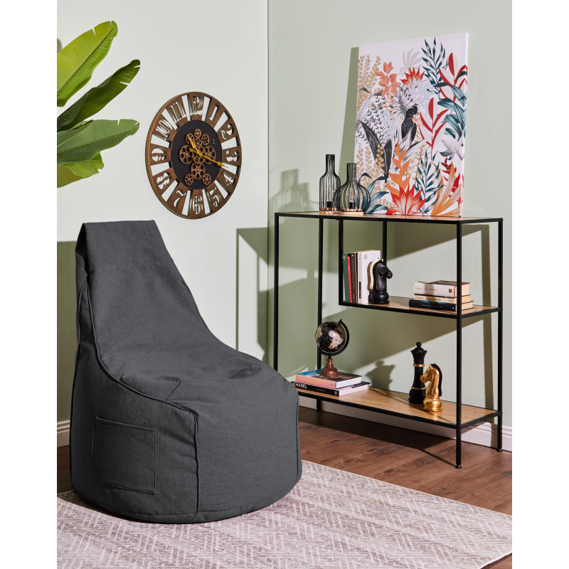 Poltrona Sacco Milly Tessuto Grigio Scuro 65x65x95cm