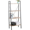 Libreria 4 Ripiani Hamilton Metallo Nero Legno Naturale