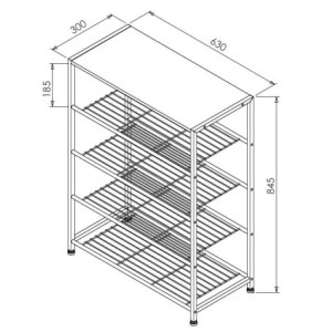 Zoom Scarpiera 5 Ripiani 
 Legno Truciolato Naturale /metallo Nr 63x30x83cm