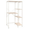 Mobile Lavatrice Janet 4 Ripiani Metallo Bianco Legno 100x60x177cm