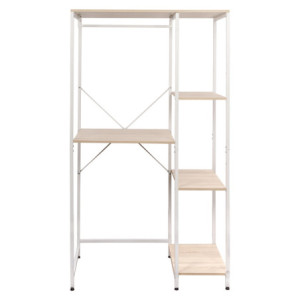 Zoom Mobile Lavatrice Janetcon 4 Ripiani Metallo Bianco /legno Trattato Naturale 100x60x177cm