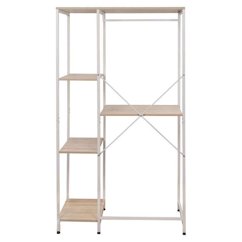 Mobile Lavatrice Janet 4 Ripiani Metallo Bianco Legno 100x60x177cm