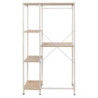 Mobile Lavatrice Janet 4 Ripiani Metallo Bianco Legno 100x60x177cm