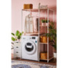 Mobile Lavatrice Janet 4 Ripiani Metallo Bianco Legno 100x60x177cm