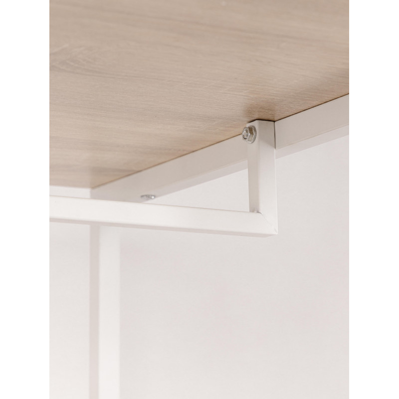 Mobile Lavatrice Janet 4 Ripiani Metallo Bianco Legno 100x60x177cm
