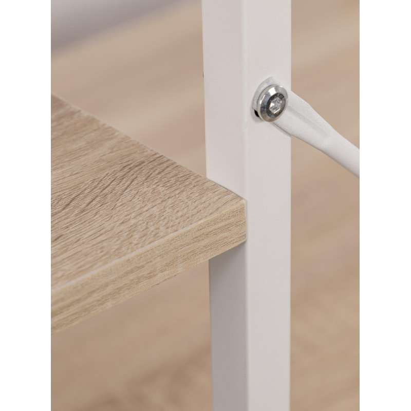 Mobile Lavatrice Janet 4 Ripiani Metallo Bianco Legno 100x60x177cm