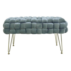 Cassapanca Intrecciata Giselle 76x38x42,5 Cm Grigio