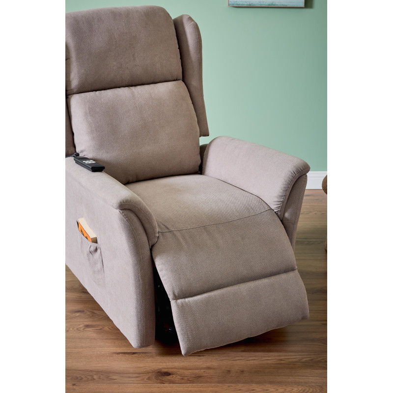 Poltrona Relax 2 Motori Thelma Tessuto Grigio Medio
