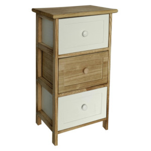 Cassettiera 3c Nataly Bianco/ Naturale 
34x25x62cm