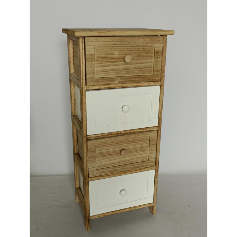 Cassettiera 4C Nataly Bianco Naturale 34x25x78cm