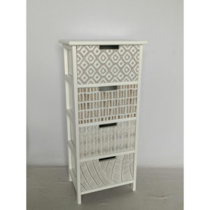 Cassettiera 4c Fez Bianco Con Cassetti Etnici Beige
34x25x78cm
