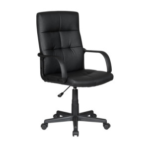 Poltrona Ufficio Cornell In Pvc Nera 64x62x94,5-104,5cm